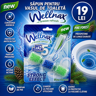 Блок-Освежитель Wellnax effect 5 Pine Forest 57g BLK-909 фото