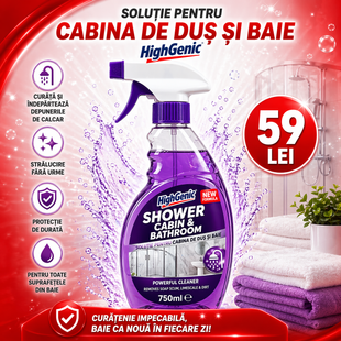 Средство для душ кабин и ванной Shower Cabin&Bathroom HighGenic 750ml 8699469130537 фото