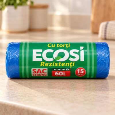 Пакеты для мусора Ecosi Strong, с ручками, 60 л, 15 шт