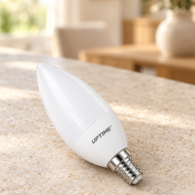 Лампа LED 5W, 100-240 V, CANDEL-b, E14, 6500K, UPTIME