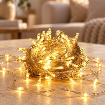 Гирлянда, 100 LED ламп, теплый свет, 10 м, XX-107