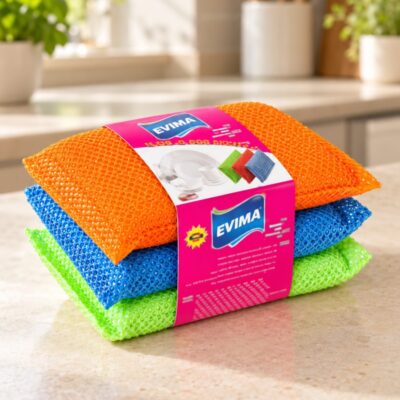 Губки для посуды EVIMA, сетка, 3 шт