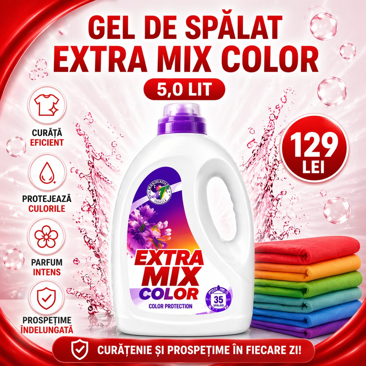Гель для стирки Extra Mix Color 5,0 л для цветного белья — изображение 2