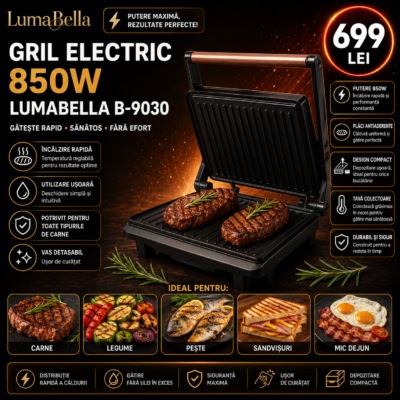 Гриль электрический 850W LumaBella B-9030