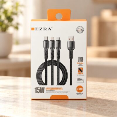 Кабель USB EZRA, 3-в-1, A-C 15W, A-L 10W, A-M 10W, DC352