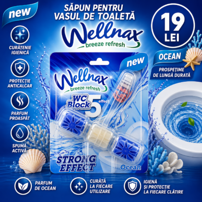 Блок-Освежитель Wellnax effect 5 Ocean 57 g