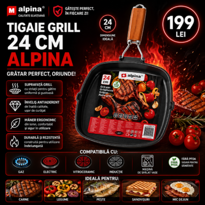 Cковорода-гриль 24 cm Alpina